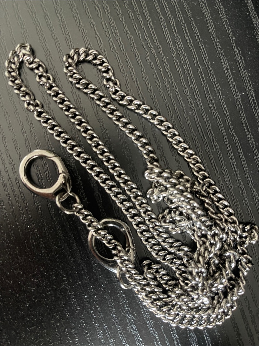 Sleek Gunmetal Link Bag Strap 44” - Women Accessories